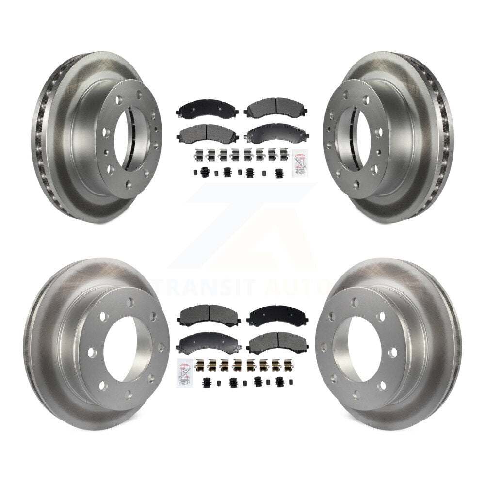 Front Rear Semi-Metallic Pad Coated Brake Rotor Kit For GMC Savana 2500 Chevrolet Express KGA-105991