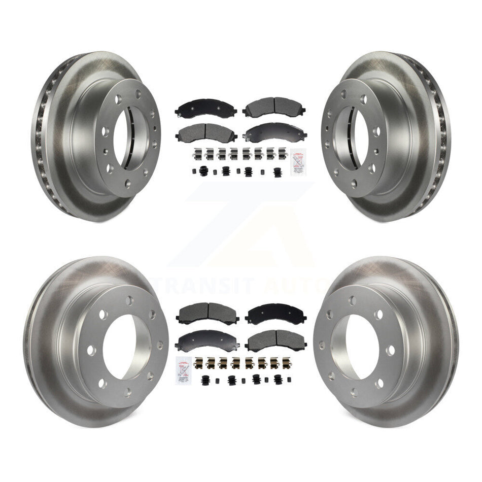 Front Rear Semi-Metallic Pad Coated Brake Rotor Kit For GMC Savana 2500 Chevrolet Express KGA-105991
