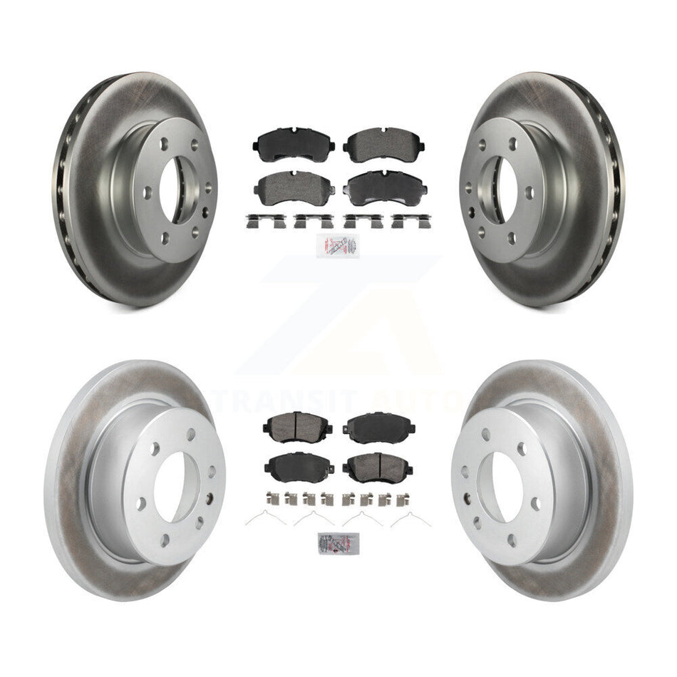 Front Rear Semi-Metallic Pad Coated Brake Rotors Kit For Mercedes-Benz Sprinter 2500 3500 KGA-105996