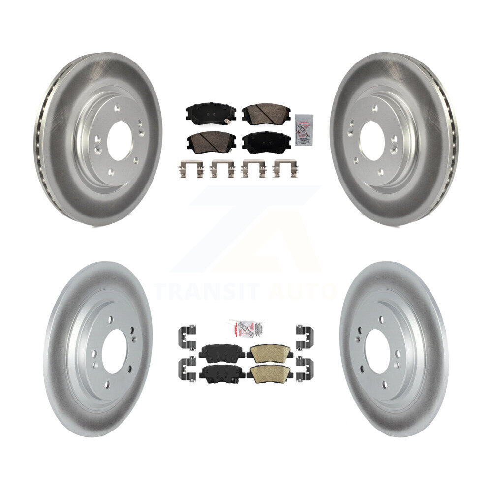 Front Rear Ceramic Pads And Coated Disc Brake Rotors Kit For 2020-2023 Kia Soul EV KGA-106001