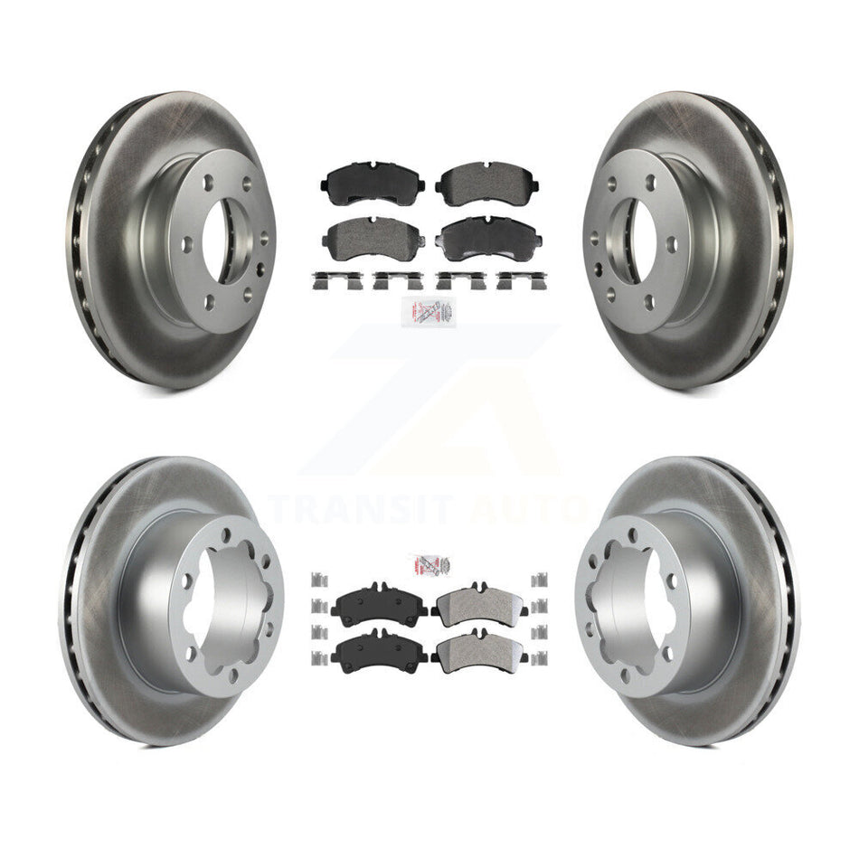 Front Rear Semi-Metallic Pad Coated Brake Rotor Kit For Sprinter 3500 Mercedes-Benz Dodge KGA-106005