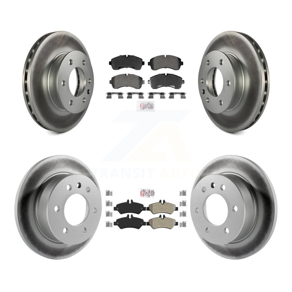 Front Rear Semi-Metallic Pad Coated Brake Rotors Kit For Dodge Sprinter 3500 Freightliner KGA-106006