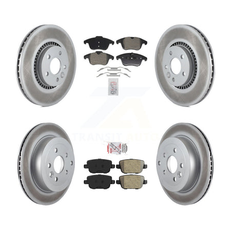 Front Rear Semi-Metallic Pad And Coated Disc Brake Rotor Kit For 2008-2011 Land Rover LR2 KGA-106011