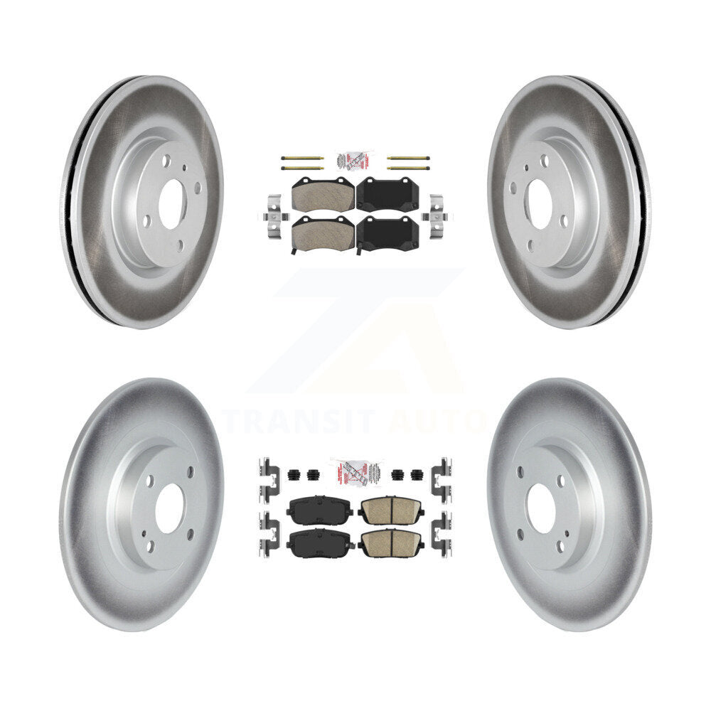 Front Semi-Metallic Rear Ceramic Pad And Coated Disc Brake Rotor Kit For Mazda MX-5 Miata KGA-106013