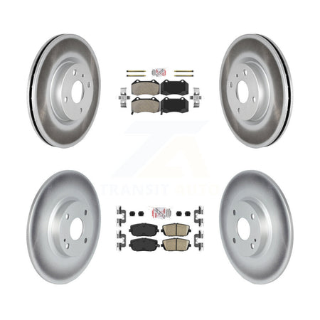 Front Semi-Metallic Rear Ceramic Pad And Coated Disc Brake Rotor Kit For Mazda MX-5 Miata KGA-106013