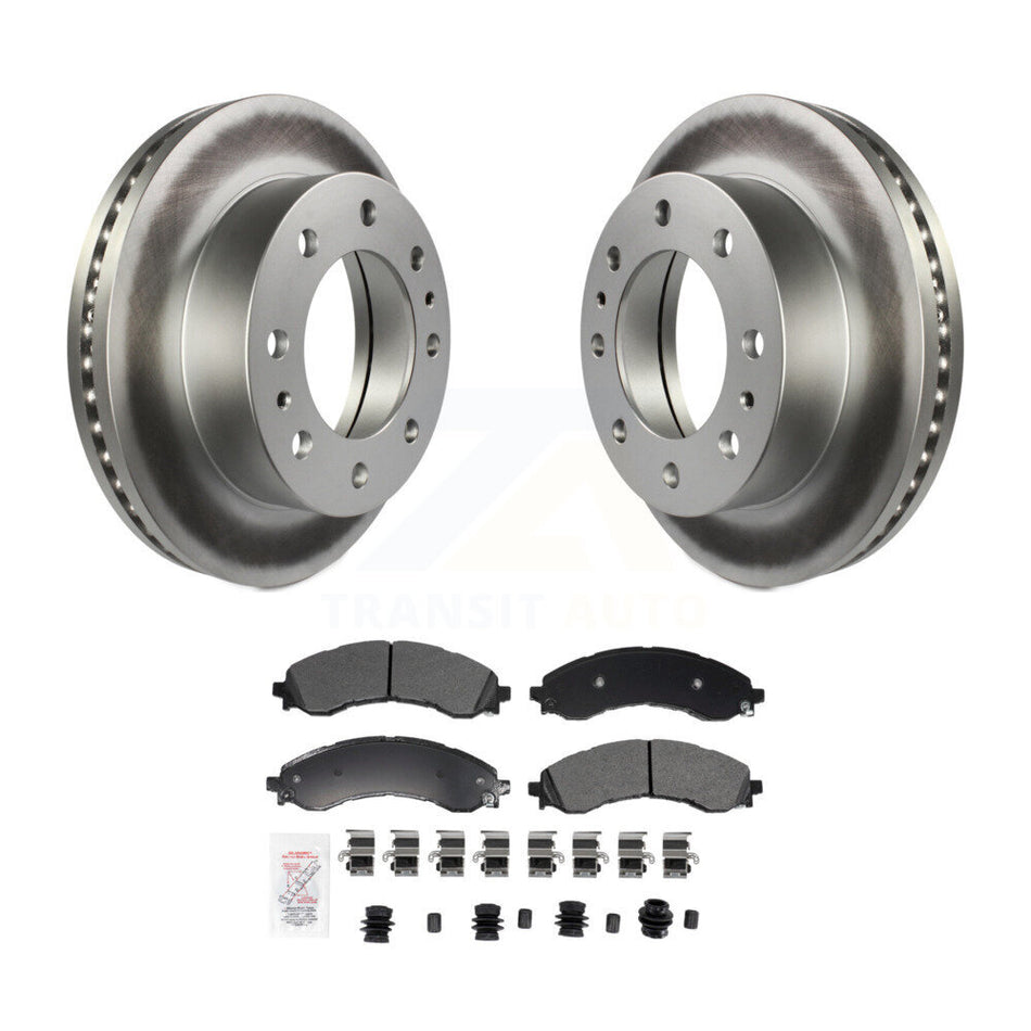 Front Coated Brake Rotor Semi-Metallic Pad Kit For GMC Savana 3500 Chevrolet Express 4500 KGA-106026