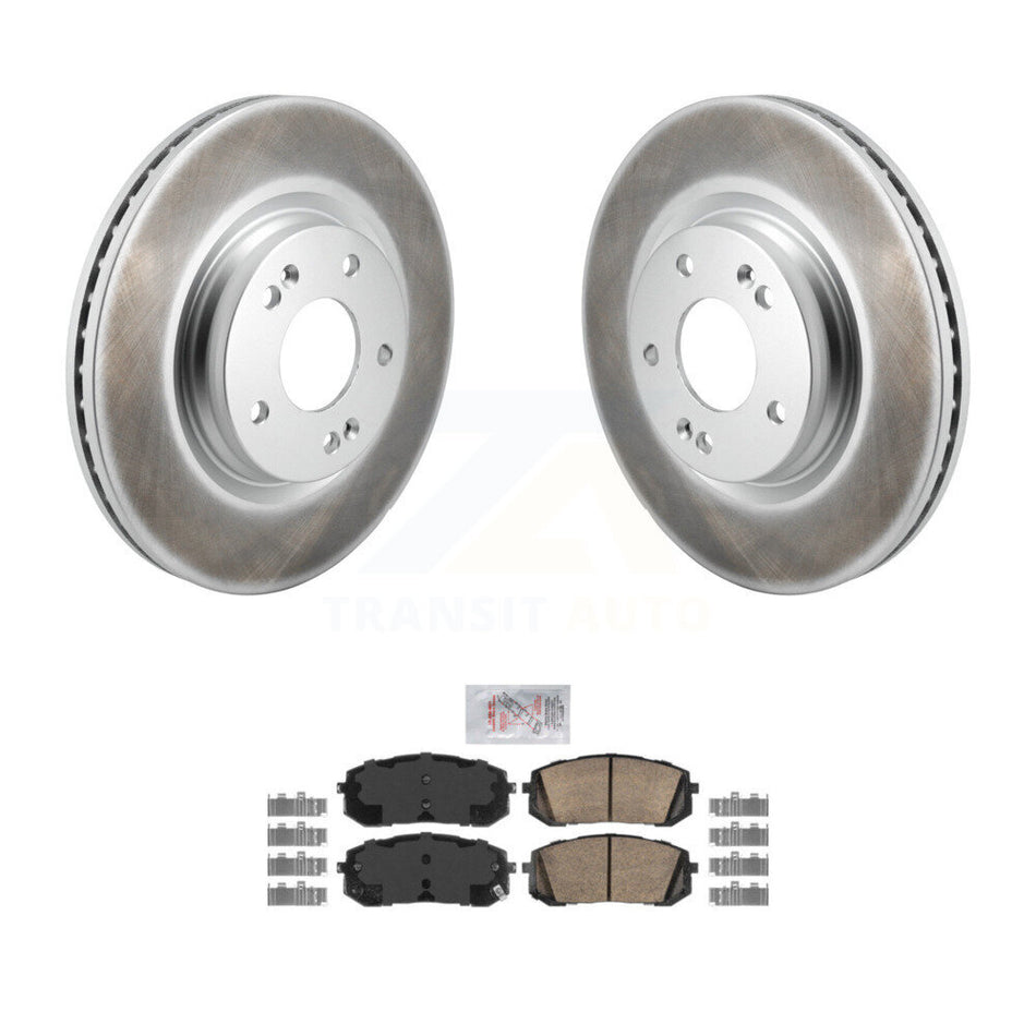 Front Coated Disc Brake Rotor & Ceramic Pad Kit For Hyundai Elantra Sonata Kia Niro EV K5 KGA-106031