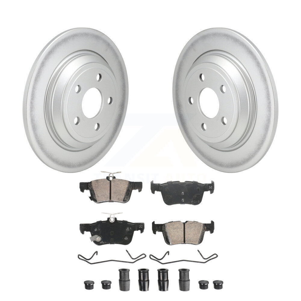 Rear Coated Disc Brake Rotor Ceramic Pad Kit For Ford Escape Bronco Sport Lincoln Corsair KGA-106045