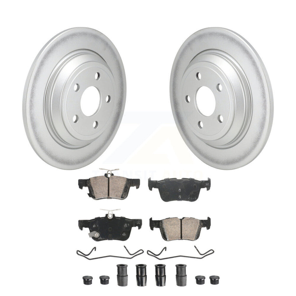 Rear Coated Disc Brake Rotor Ceramic Pad Kit For Ford Escape Bronco Sport Lincoln Corsair KGA-106045