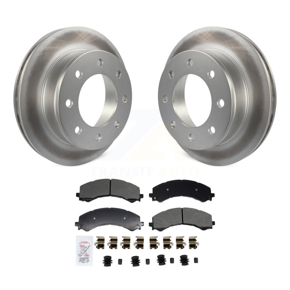Rear Coated Disc Brake Rotors Semi-Metallic Pad Kit For GMC Savana 2500 Chevrolet Express KGA-106050