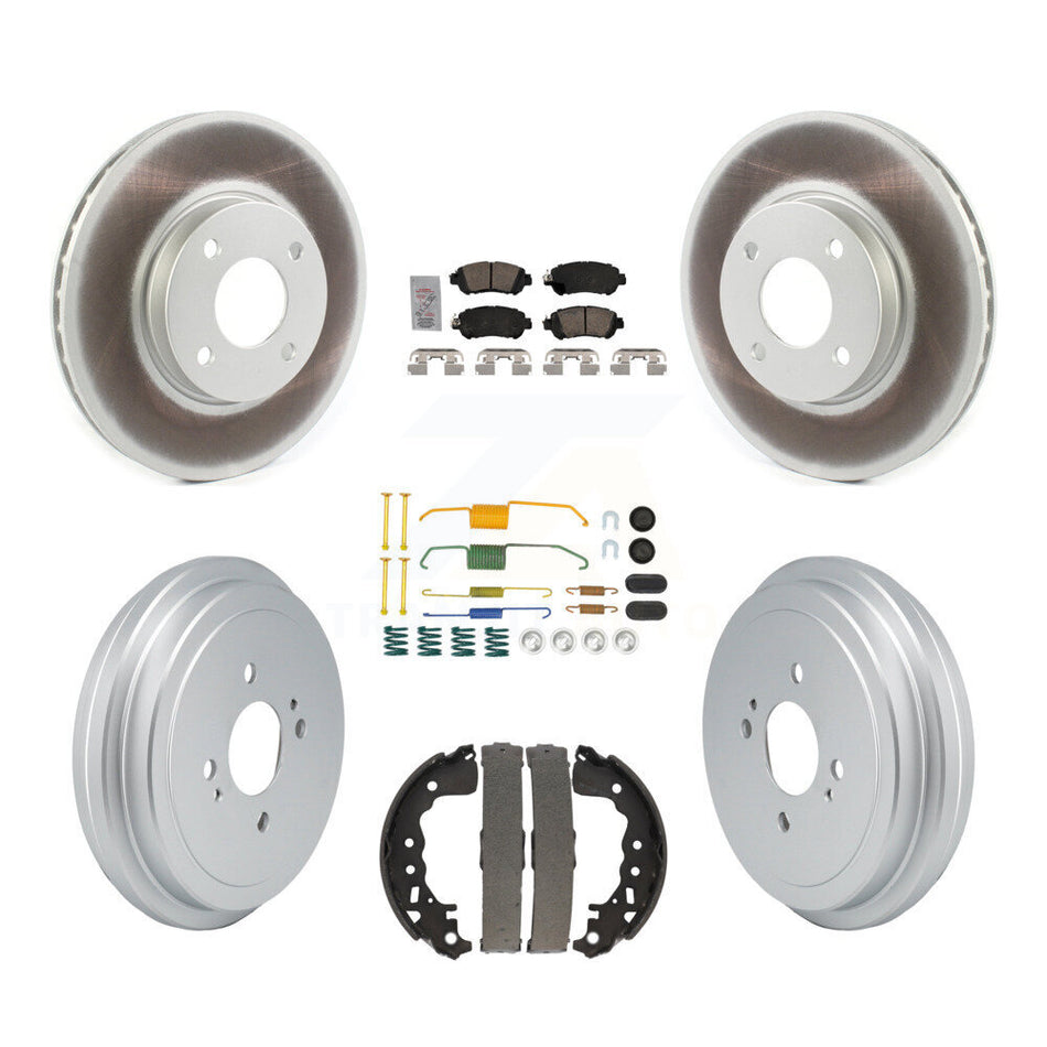 Front Rear Disc Brake Rotors Ceramic Pad And Coated Drum Kit (7Pc) For Nissan Kicks Versa KGA-106060
