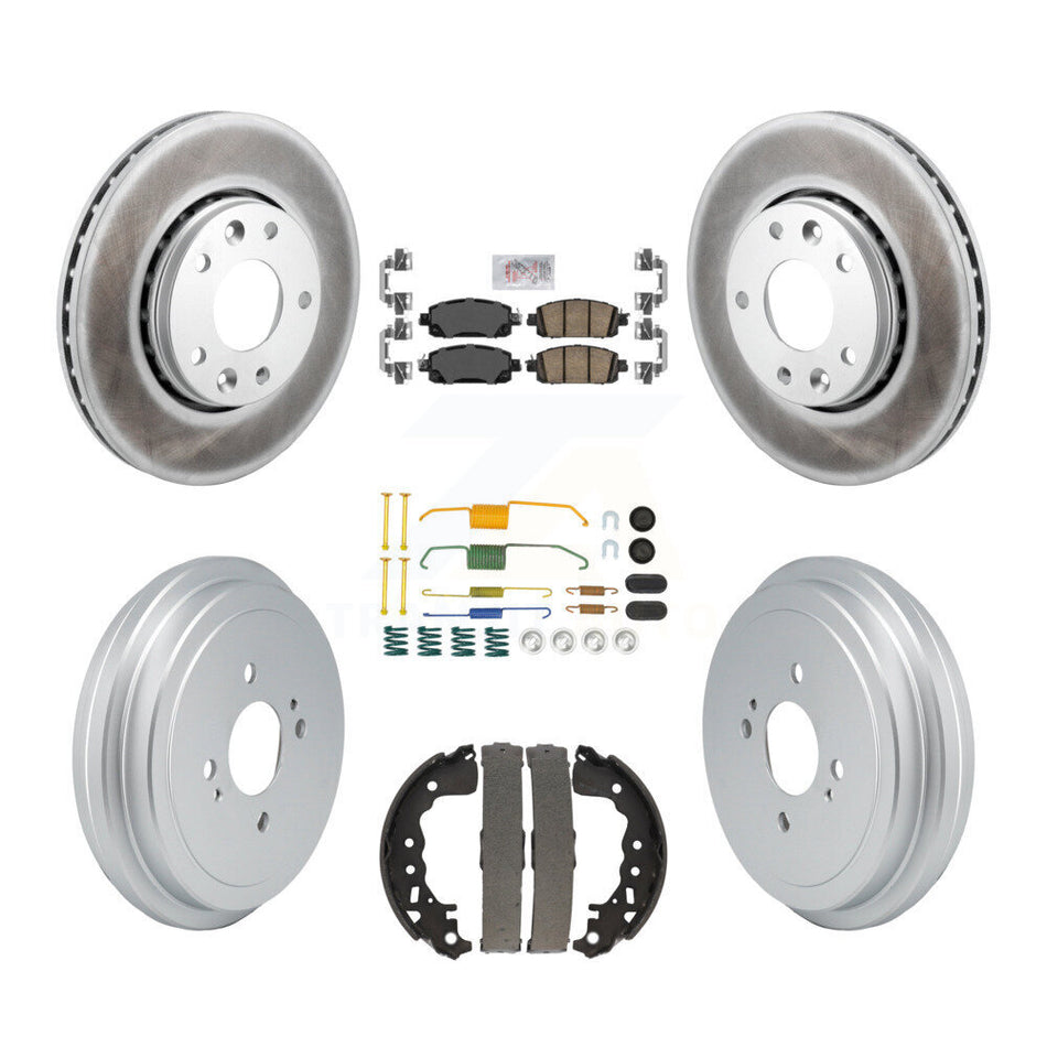 Front Rear Disc Brake Rotors Ceramic Pads And Coated Drum Kit (7Pc) For Nissan Kicks KGA-106061