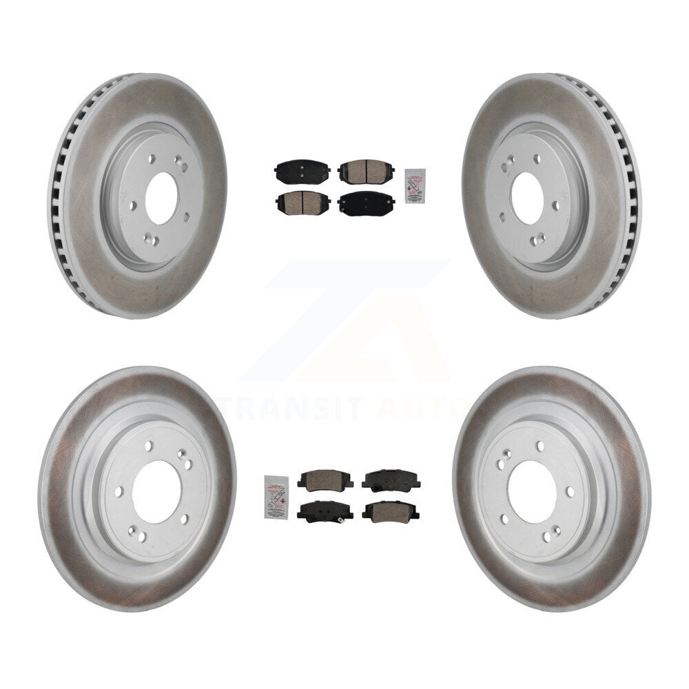 Front Rear Ceramic Pads And Coated Disc Brake Rotors Kit For Hyundai Tucson Kia Sportage KGA-106066