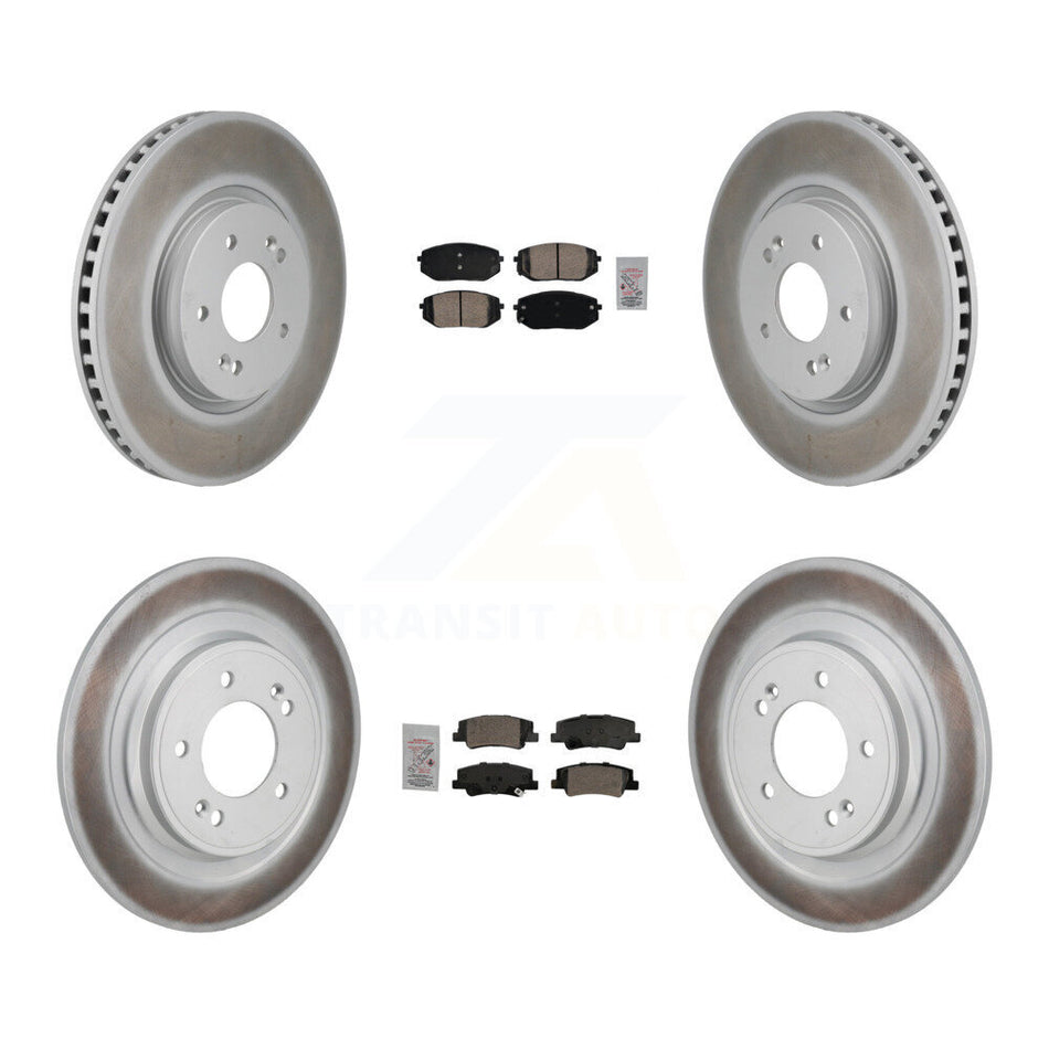 Front Rear Ceramic Pads And Coated Disc Brake Rotors Kit For Hyundai Tucson Kia Sportage KGA-106066
