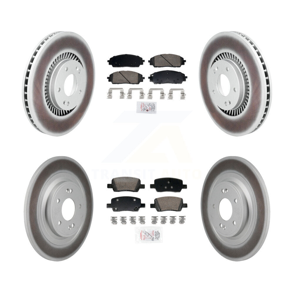 Front Rear Ceramic Pads And Coated Disc Brake Rotors Kit For 2022-2023 Kia Carnival KGA-106069