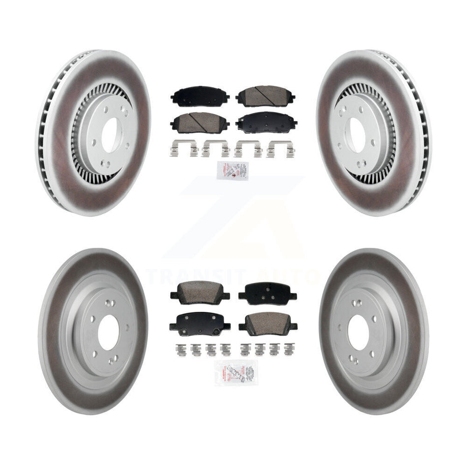 Front Rear Ceramic Pads And Coated Disc Brake Rotors Kit For 2022-2023 Kia Carnival KGA-106069
