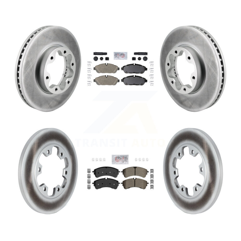 Front Rear Semi-Metallic Pad Coated Brake Rotors Kit For Ford Transit-250 Transit-150 AWD KGA-106071