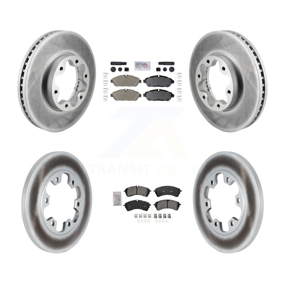 Front Rear Semi-Metallic Pad Coated Brake Rotors Kit For Ford Transit-250 Transit-150 AWD KGA-106073