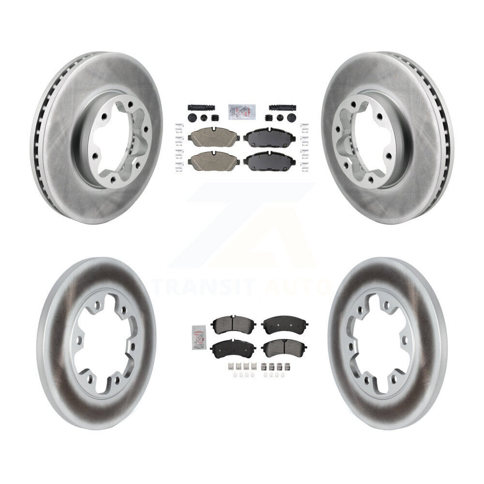 Front Rear Semi-Metallic Pad Coated Brake Rotors Kit For Ford Transit-250 Transit-150 AWD KGA-106073