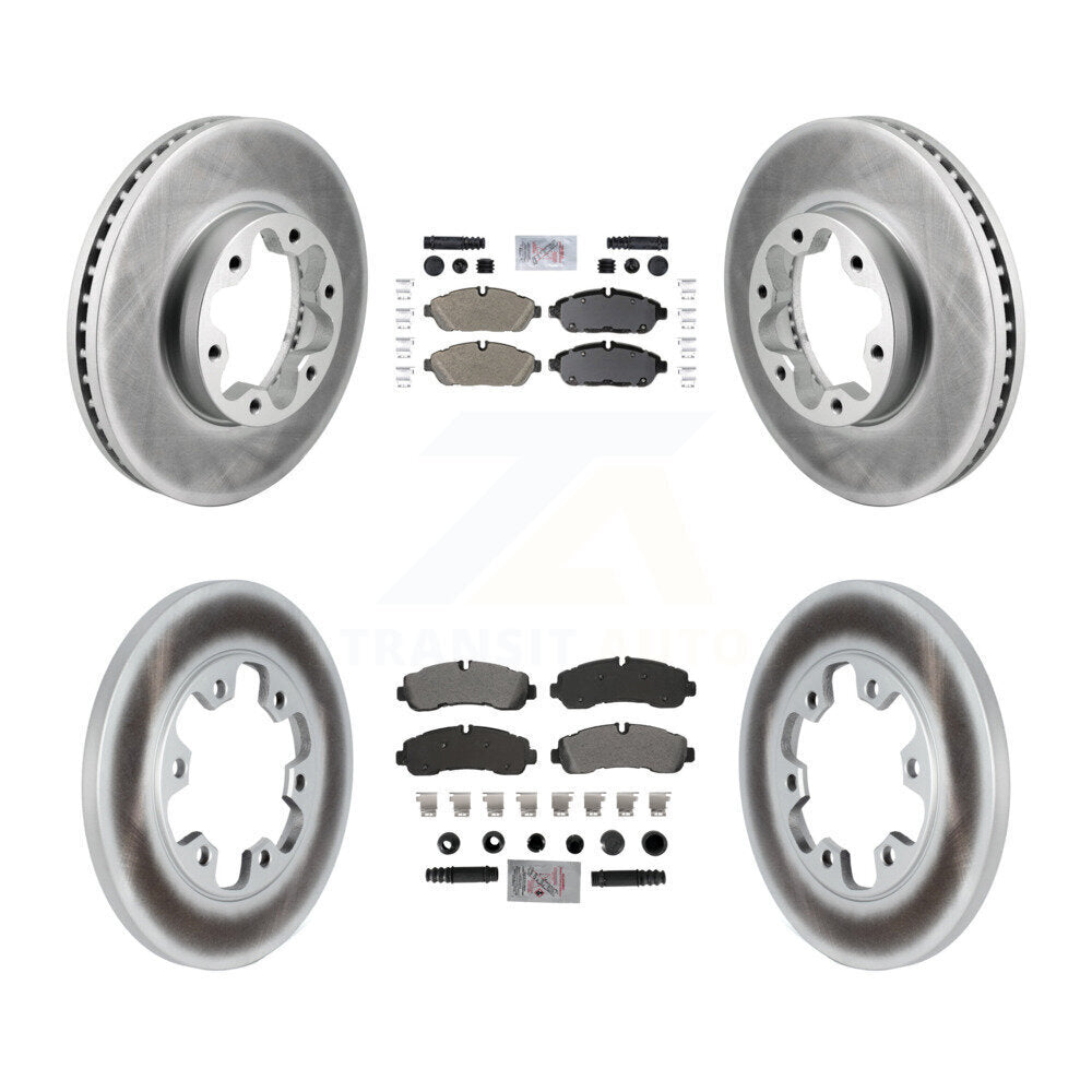 Front Rear Semi-Metallic Pad Coat Brake Rotors Kit For Ford Transit-350 With 6 Lug Wheels KGA-106075