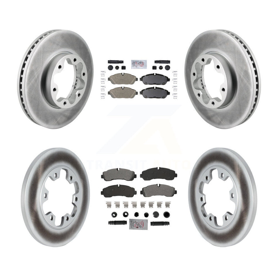Front Rear Semi-Metallic Pad Coat Brake Rotors Kit For Ford Transit-350 With 6 Lug Wheels KGA-106075