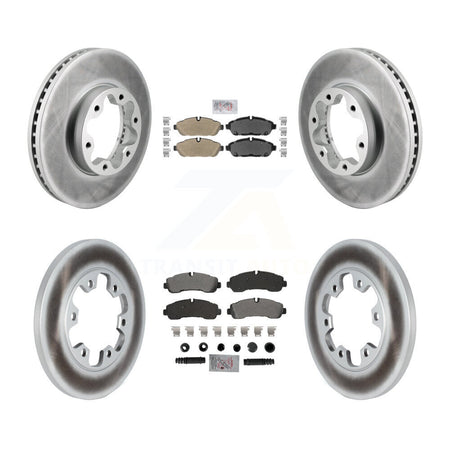Front Rear Semi-Metallic Pad Coat Brake Rotors Kit For Ford Transit-350 With 6 Lug Wheels KGA-106076