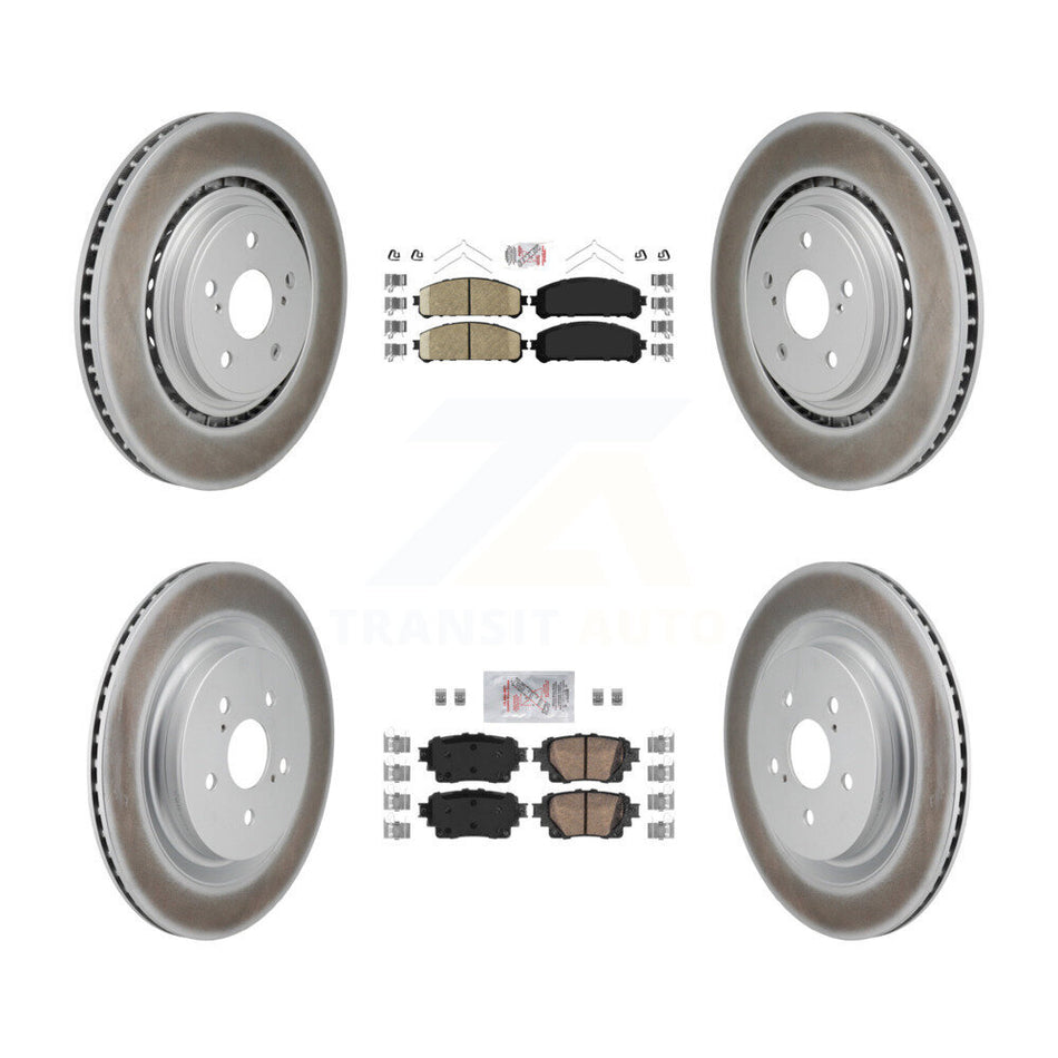 Front Rear Ceramic Pads And Coated Disc Brake Rotors Kit For 2020-2022 Toyota Highlander KGA-106090