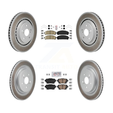 Front Rear Ceramic Pads And Coated Disc Brake Rotors Kit For 2020-2022 Toyota Highlander KGA-106091