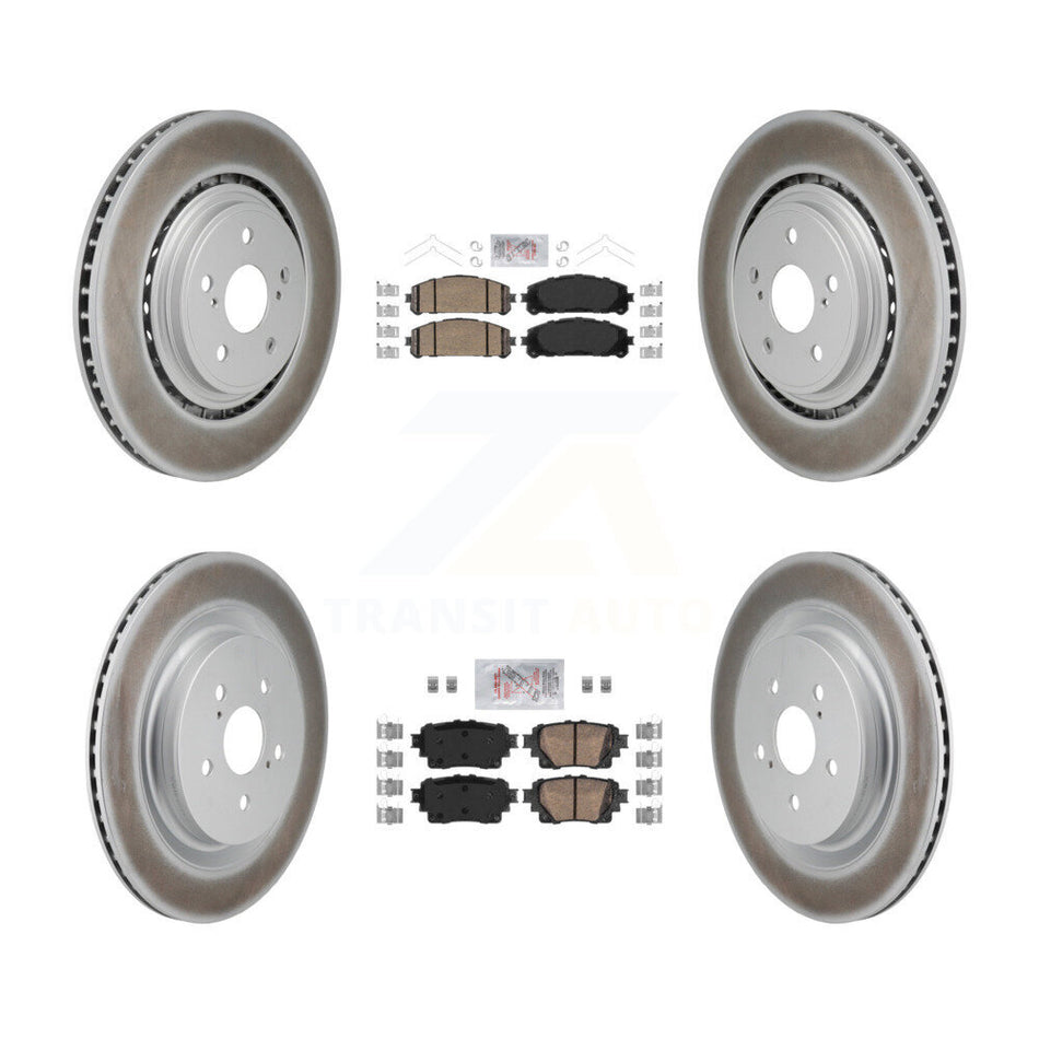 Front Rear Ceramic Pads And Coated Disc Brake Rotors Kit For 2020-2023 Toyota Highlander KGA-106092