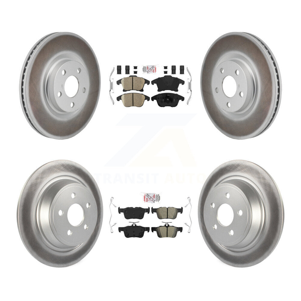 Front Ceramic Rear Semi-Metallic Pad Coat Brake Rotors Kit For 2017-2020 Lincoln MKZ 2.0L KGA-106099
