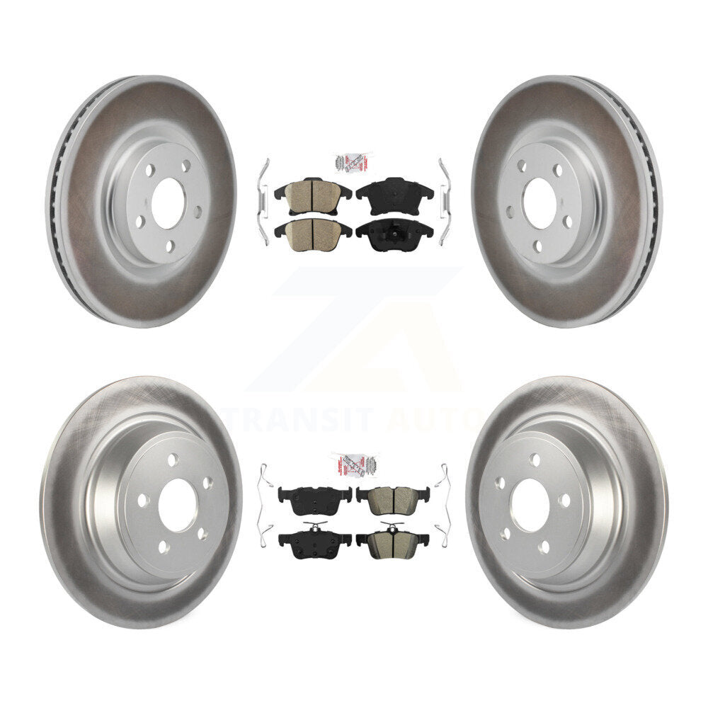 Front Ceramic Rear Semi-Metallic Pad Coat Brake Rotors Kit For 2017-2020 Lincoln MKZ 2.0L KGA-106100