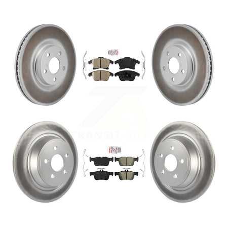 Front Ceramic Rear Semi-Metallic Pad Coat Brake Rotors Kit For 2017-2020 Lincoln MKZ 2.0L KGA-106100