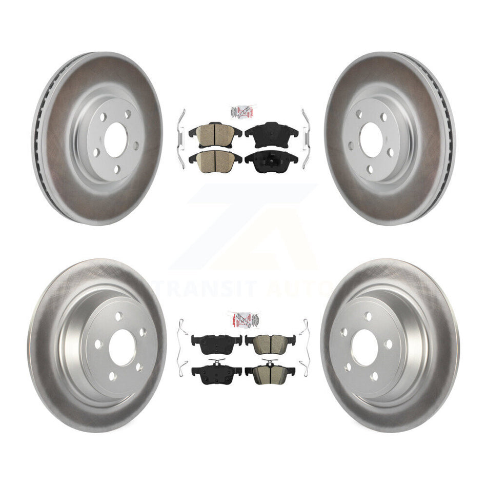 Front Ceramic Rear Semi-Metallic Pad Coat Brake Rotors Kit For 2017-2020 Lincoln MKZ 2.0L KGA-106100