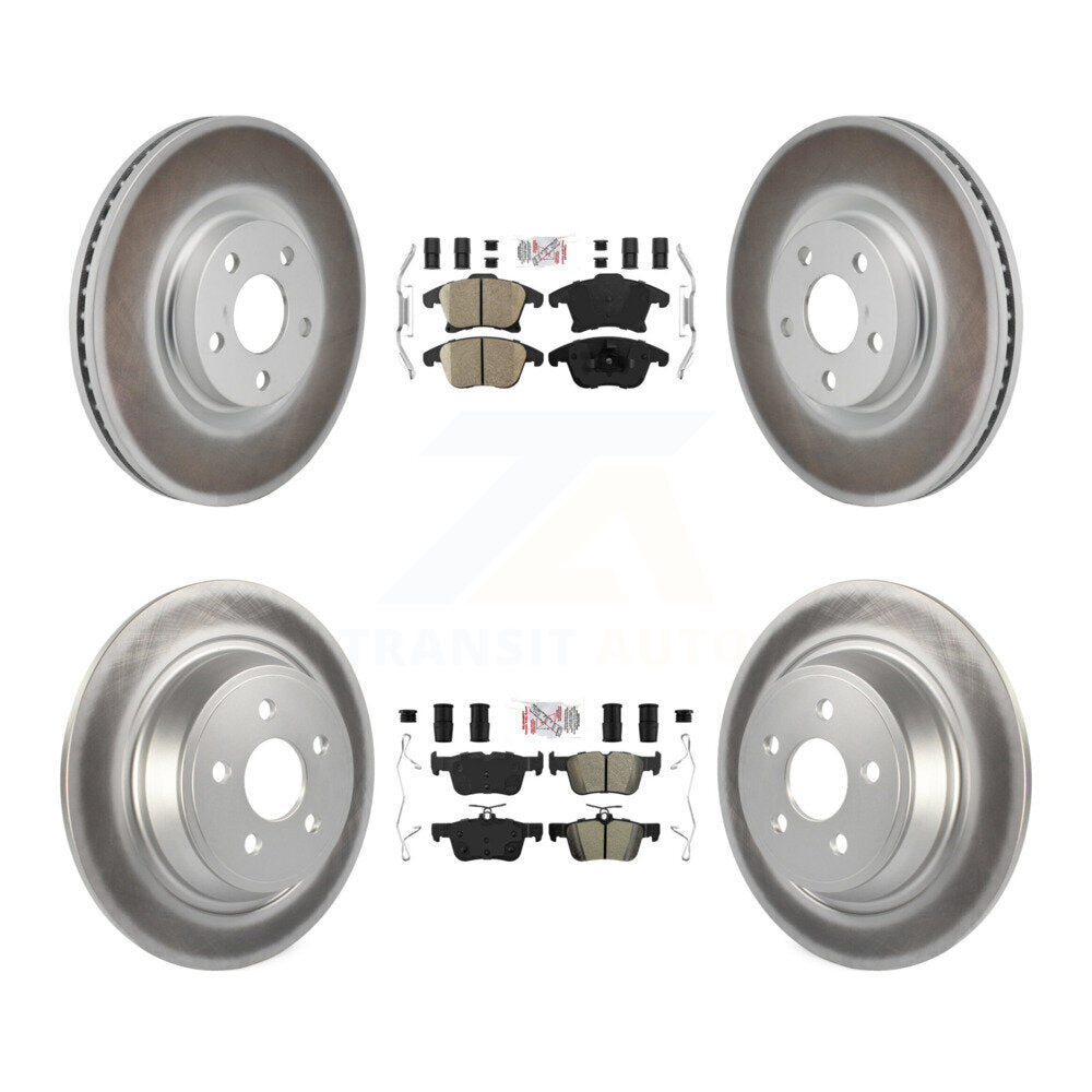 Front Ceramic Rear Semi-Metallic Pad Coat Brake Rotors Kit For 2017-2020 Lincoln MKZ 2.0L KGA-106101