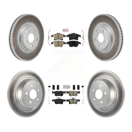 Front Ceramic Rear Semi-Metallic Pad Coat Brake Rotors Kit For 2017-2020 Lincoln MKZ 2.0L KGA-106102
