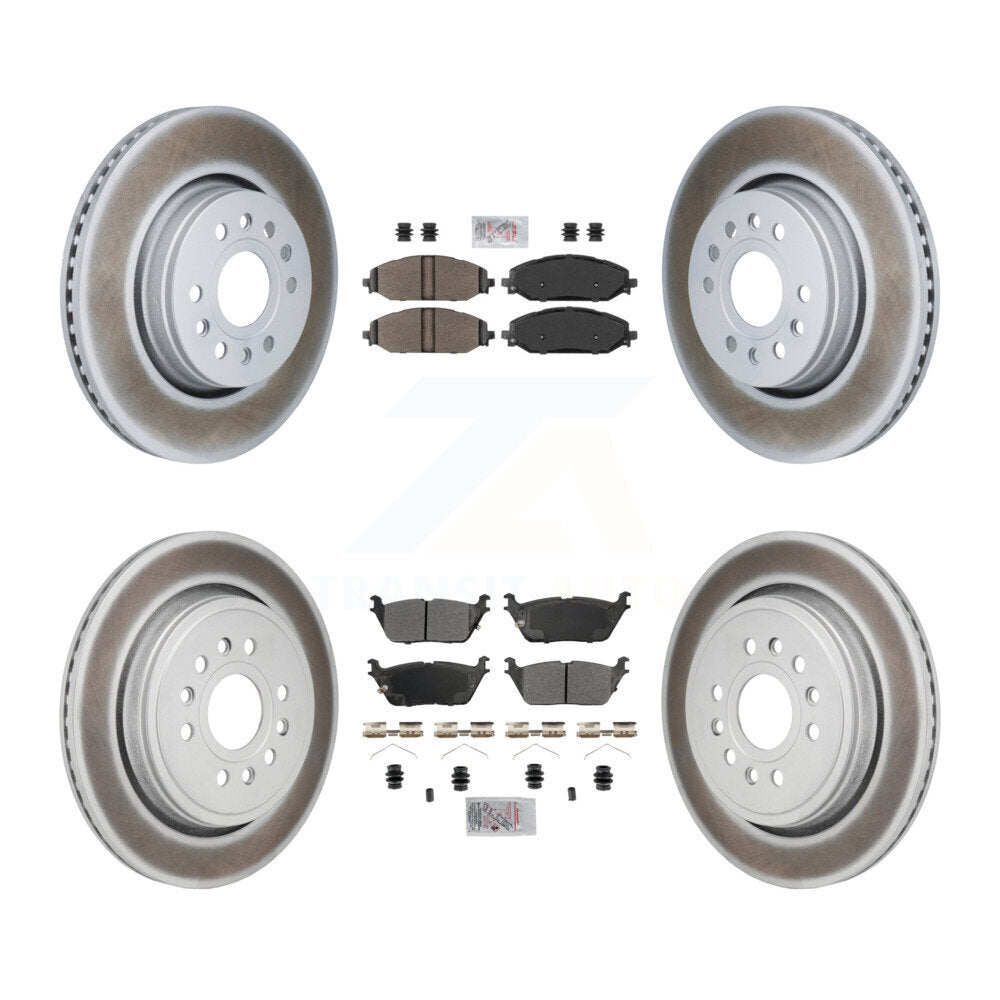 Front Rear Semi-Metallic Pad Coat Disc Brake Rotor Kit For Ram 1500 Jeep Wagoneer Grand L KGA-106118