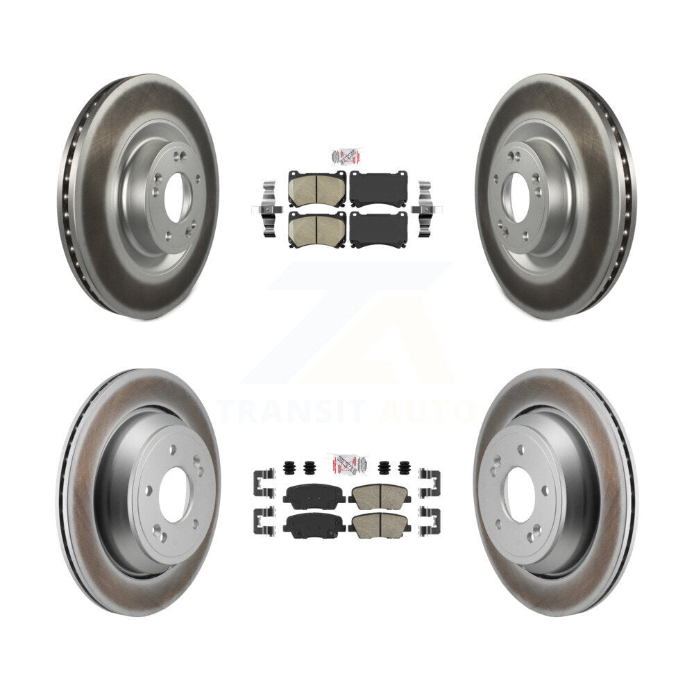 Front Rear Ceramic Pads And Coated Disc Brake Rotors Kit For 2011 Hyundai Equus KGA-106121