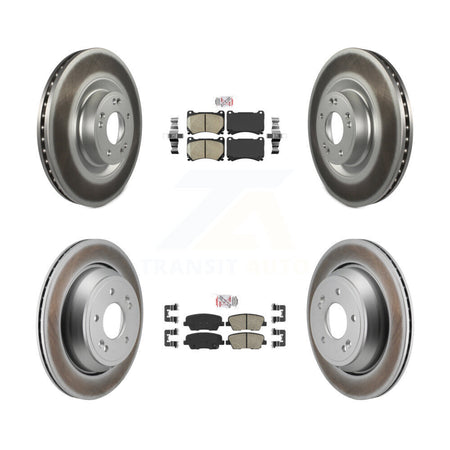 Front Rear Ceramic Pads And Coated Disc Brake Rotors Kit For 2011 Hyundai Equus KGA-106122