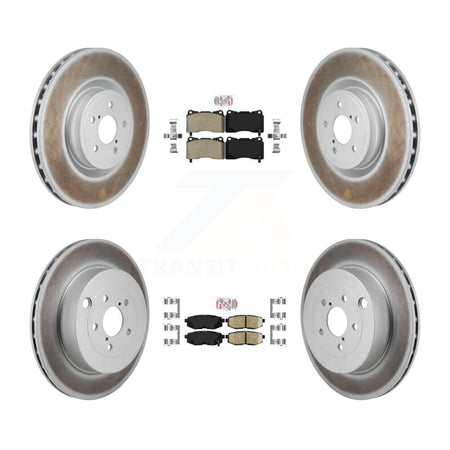 Front Semi-Metallic Rear Ceramic Pad Coated Disc Brake Rotor Kit For 2017 Subaru BRZ Base KGA-106125