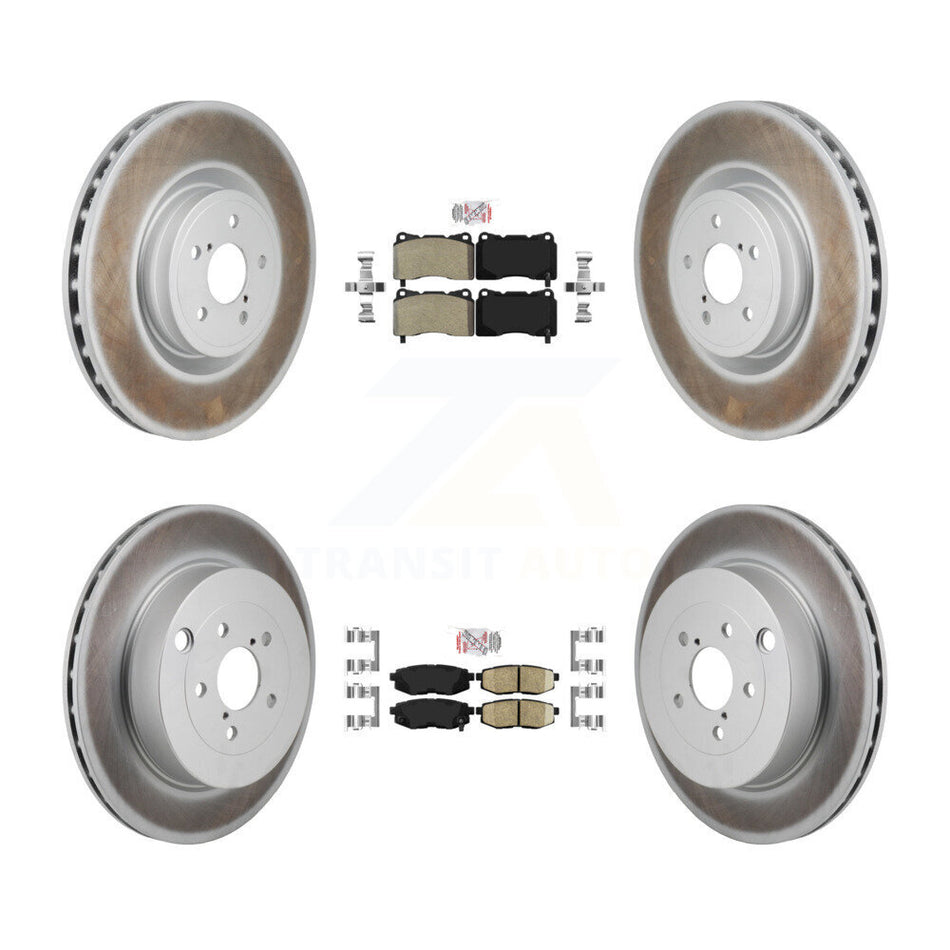 Front Semi-Metallic Rear Ceramic Pad Coated Disc Brake Rotor Kit For 2017 Subaru BRZ Base KGA-106125
