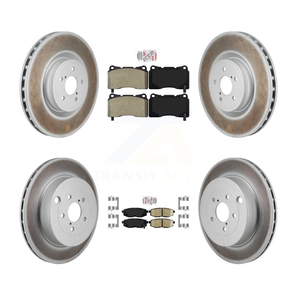 Front Semi-Metallic Rear Ceramic Pad Coated Disc Brake Rotor Kit For 2017 Subaru BRZ Base KGA-106126