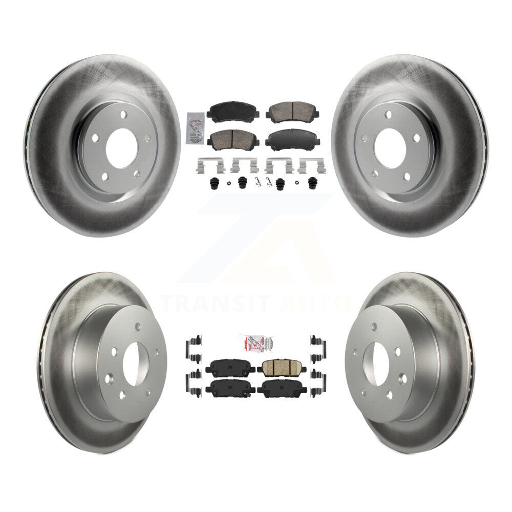 Front Rear Ceramic Pad And Coated Disc Brake Rotor Kit For 2014-2017 Nissan Juke Nismo RS KGA-106139