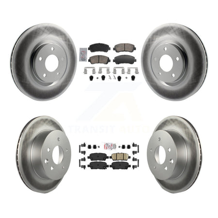 Front Rear Ceramic Pad And Coated Disc Brake Rotor Kit For 2014-2017 Nissan Juke Nismo RS KGA-106141