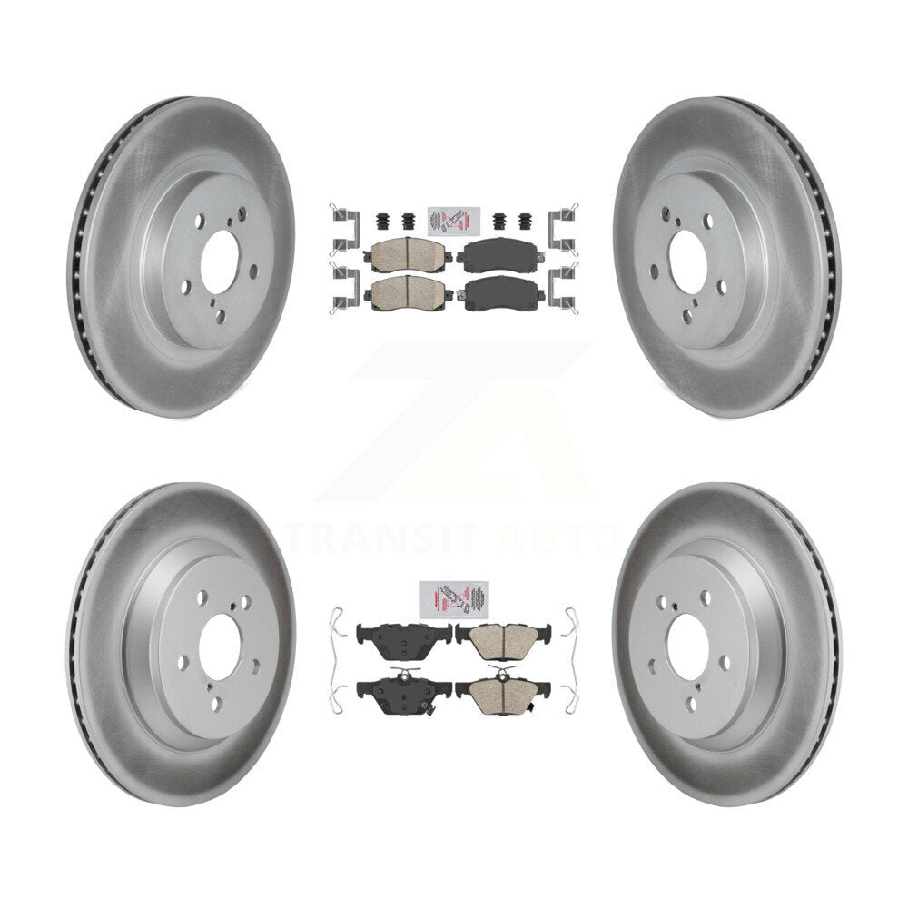Front Rear Ceramic Pads And Coated Disc Brake Rotors Kit For Subaru Crosstrek KGA-106146