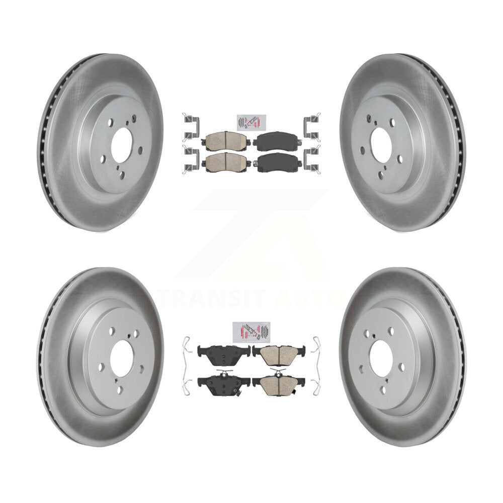 Front Rear Ceramic Pads And Coated Disc Brake Rotors Kit For Subaru Crosstrek KGA-106147