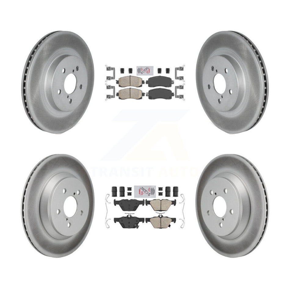 Front Rear Ceramic Pads And Coated Disc Brake Rotors Kit For Subaru Crosstrek KGA-106148