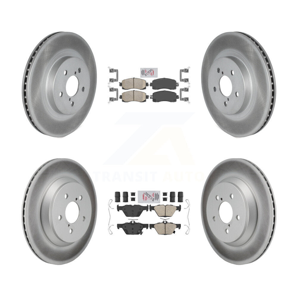 Front Rear Ceramic Pads And Coated Disc Brake Rotors Kit For Subaru Crosstrek KGA-106149
