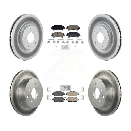 Front Rear Ceramic Pads And Coated Disc Brake Rotors Kit For Nissan Rogue Select KGA-106150