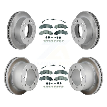 Front Rear Semi-Metallic Pad Coated Disc Brake Rotor Kit For GMC Sierra 3500 HD Chevrolet KGA-106157