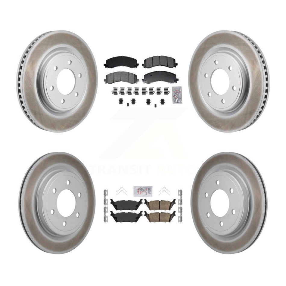Front Semi-Metallic Rear Ceramic Pad Coat Disc Brake Rotors Kit For Ford F-150 Expedition KGA-106162